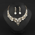 Elegant Rhinestone Teardrop Necklace and Earrings