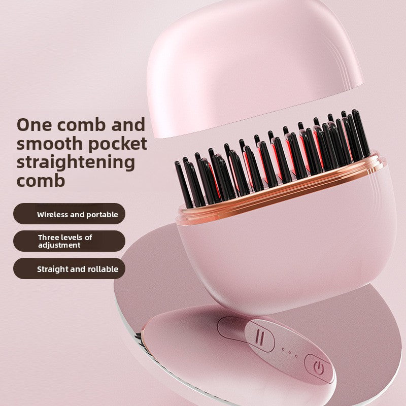 Mini Wireless Hair Straightener and Curler Comb