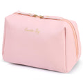 Topwey Makeup Bag Travel Essentials Cosmetic Bags for Women Waterproof Portable Pouch travel toiletry bag with Divider (Pink Large)