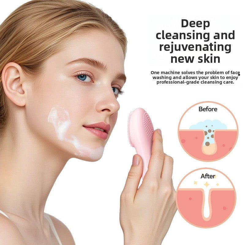 Ultrasonic Hot Compress Silicone Facial Cleansing Device
